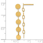14K Polished Circle Disk Dangle Post Earrings