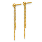 14K Polished Twist Bars Dangle Post Earrings