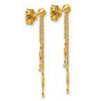 14K Polished Twist Bars Dangle Post Earrings