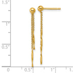 14K Polished Twist Bars Dangle Post Earrings