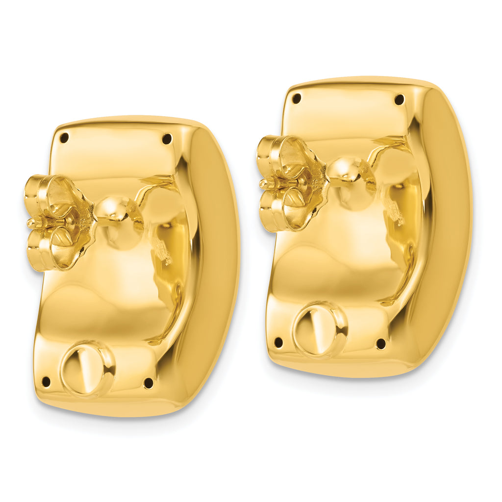14K Polished Hollow Puffed Post Earrings