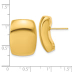 14K Polished Hollow Puffed Post Earrings