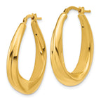 14K Polished Oval Hollow Hoop Earrings