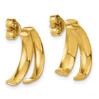 14K Polished J-Hoop Post Earrings
