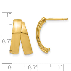 14K Polished J-Hoop Post Earrings