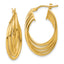 14K Polished and Diamond-cut 4-row Intertwined Hoop Earrings