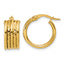 14K Polished and Diamond-cut Hoop Earrings