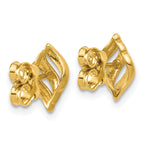 14K w/Rhodium Polished and Diamond-cut Post Earrings