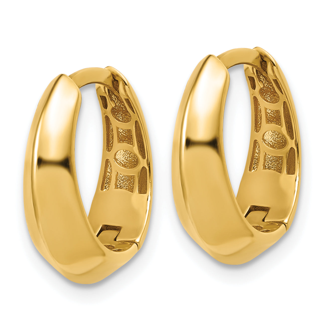 14K Polished Hinged Hoop Earrings Secondary image