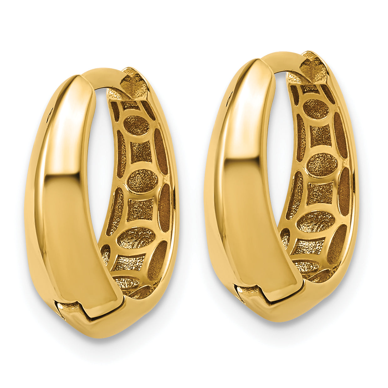 14K Polished Hinged Hoop Earrings