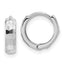 14K White Gold Polished and D/C Huggie Hoop Earrings