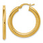 14K Polished and Grooved Hoop Earrings