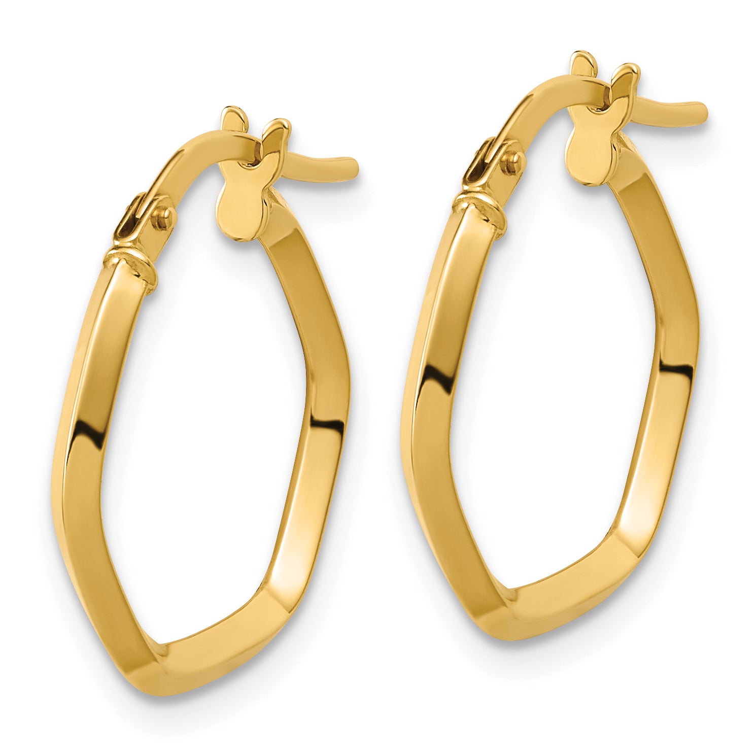 14K Polished Geometric Hoop Earrings Secondary image