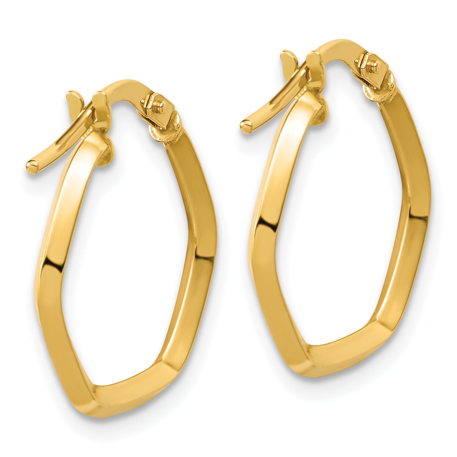 14K Polished Geometric Hoop Earrings