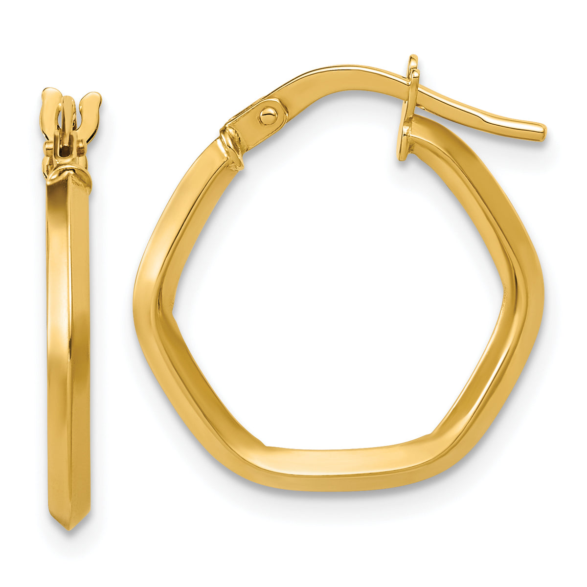 14K Polished Geometric Hoop Earrings