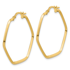 14K Polished Geometric Hoop Earrings
