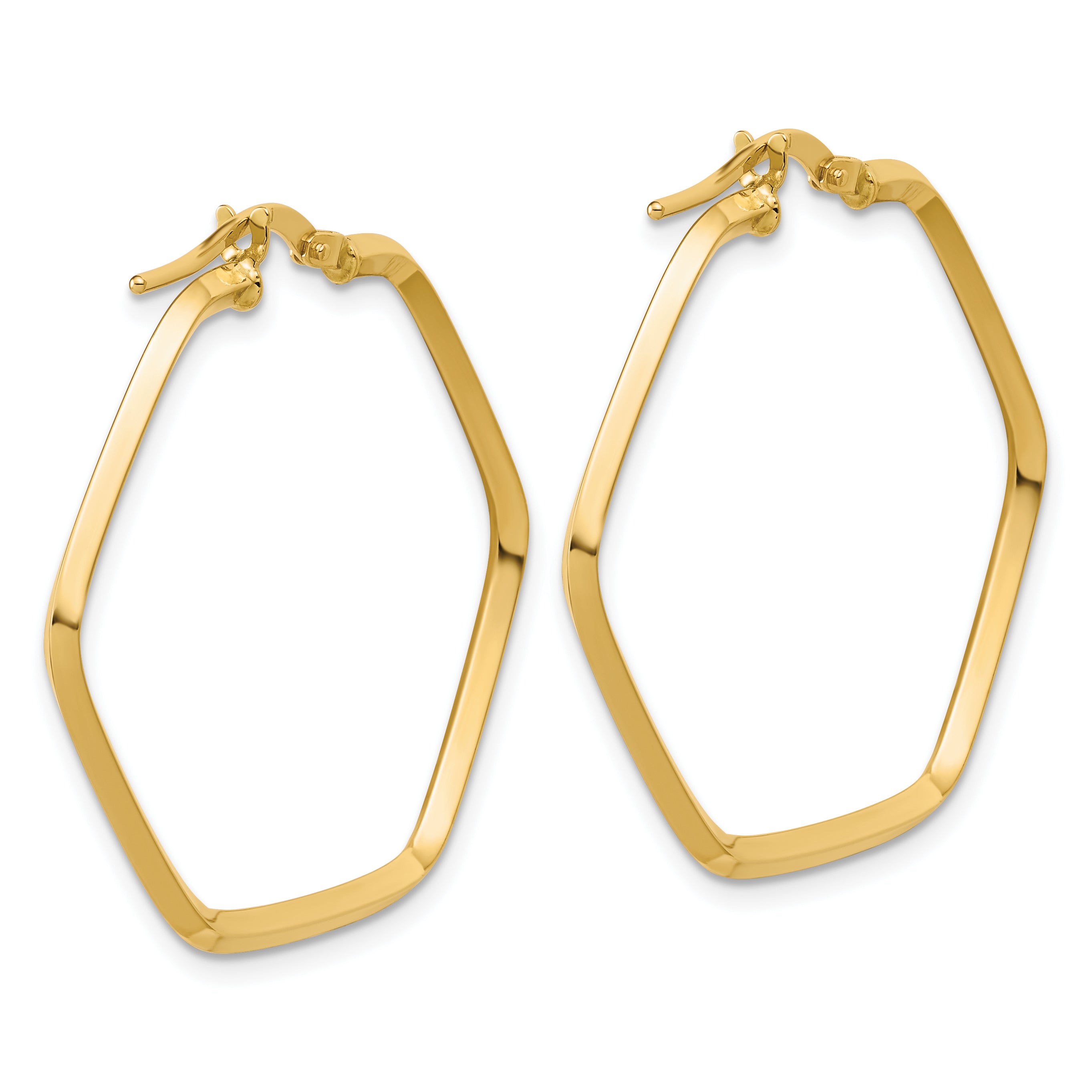 14K Polished Geometric Hoop Earrings