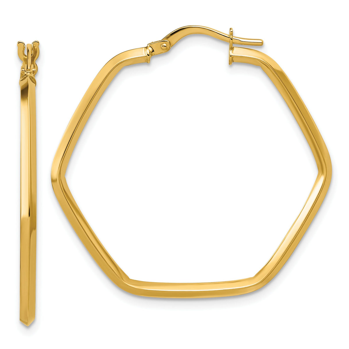Geometric Hoop Earrings in 14K Yellow Gold, 34mm - Sophia Jewelers Main image