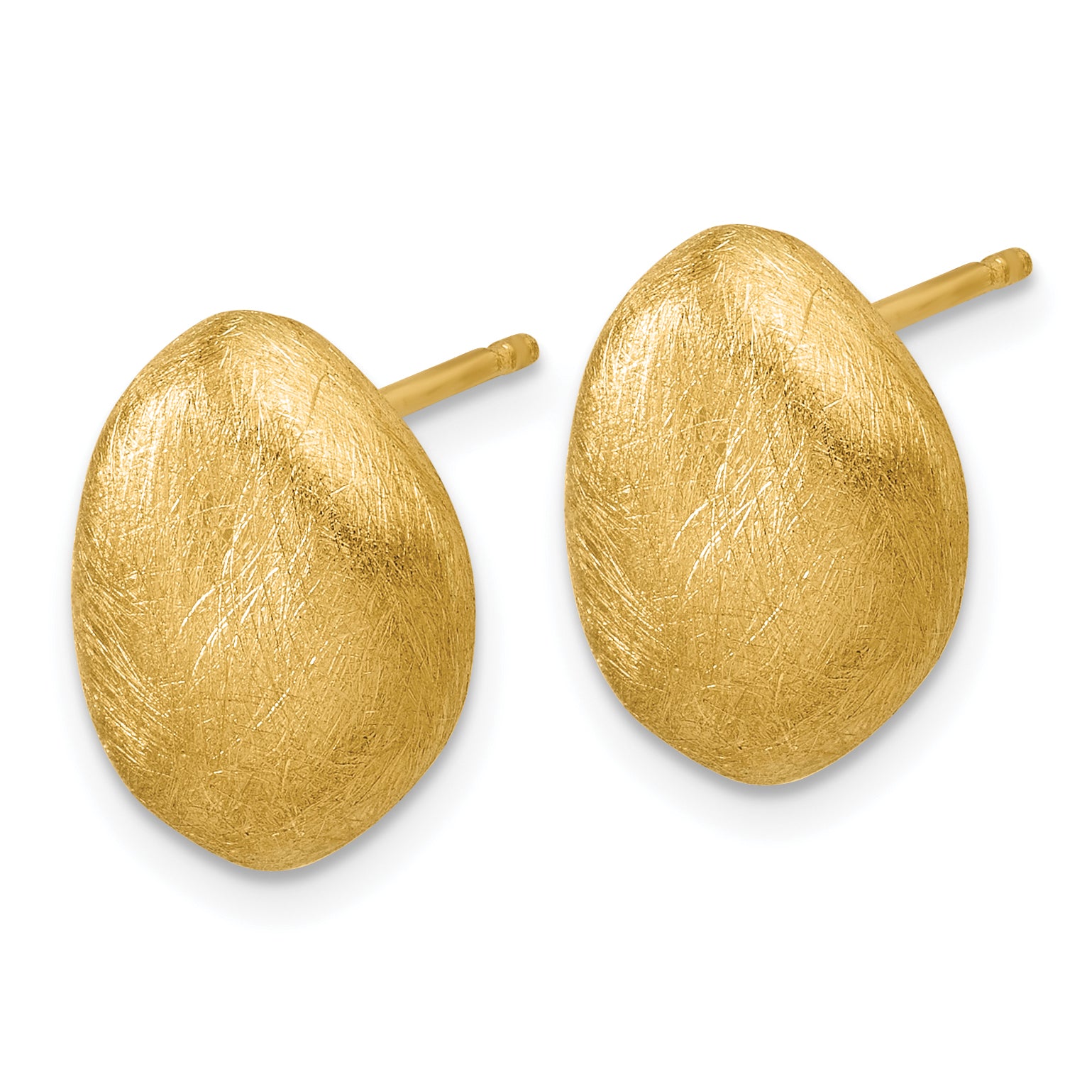 14K With Scratch Finish Post Earrings