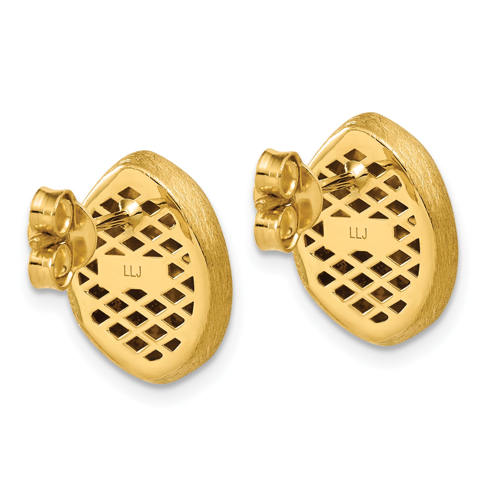 14K With Scratch Finish Post Earrings