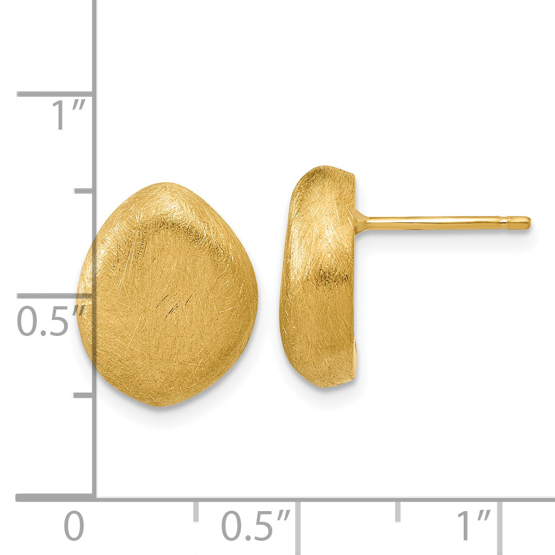 14K With Scratch Finish Post Earrings