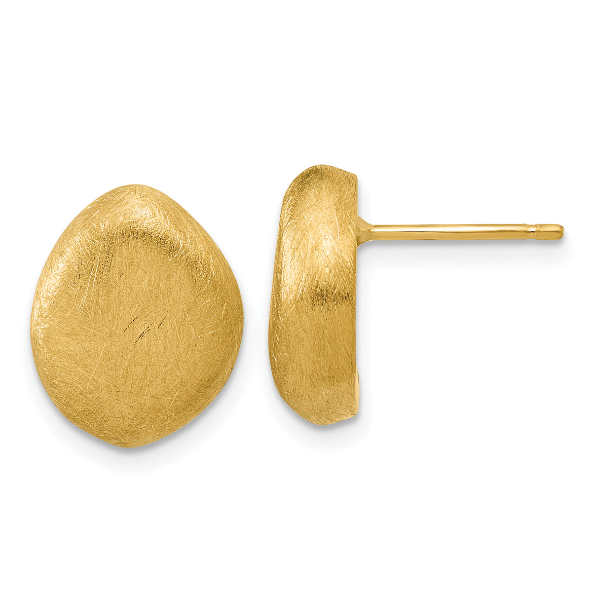 14K With Scratch Finish Post Earrings
