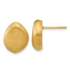14K With Scratch Finish Post Earrings