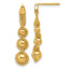 14K Polished and D/C Twisted Beaded Dangle Post Earrings