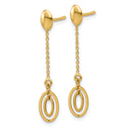 14K Polished Fancy Oval Dangle Post Earrings