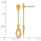 14K Polished Fancy Oval Dangle Post Earrings