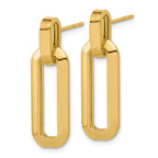 14K Polished Fancy Link Dangle Post Earrings
