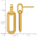 14K Polished Fancy Link Dangle Post Earrings