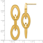 14K Polished Fancy Link Dangle Post Earrings