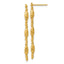 14K Polished and Diamond-cut Beaded Fancy Dangle Post Earrings