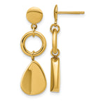 14K Polished Geometric Fancy Dangle Post Earrings