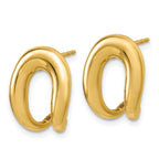 14K Polished Fancy J-Hoop Post Earrings