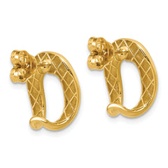 14K Polished Fancy J-Hoop Post Earrings