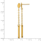 14K Polished Bar Dangle Post Earrings