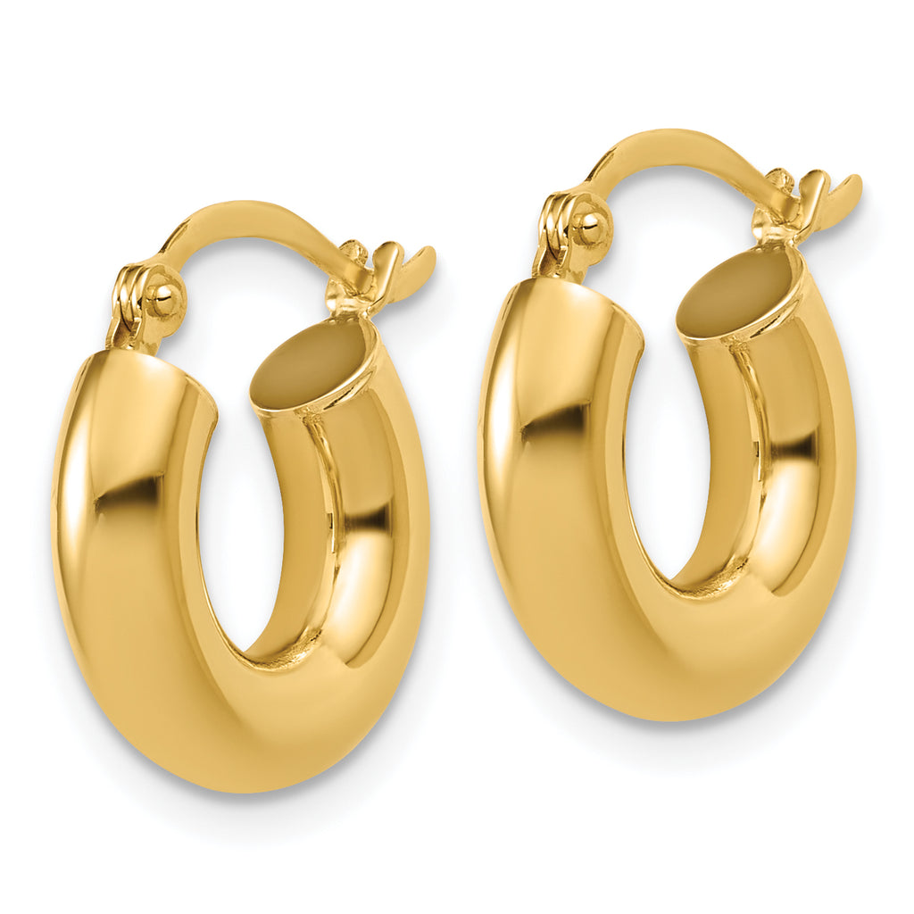 14k Polished 4mm x 15mm Lightweight Tube Earrings