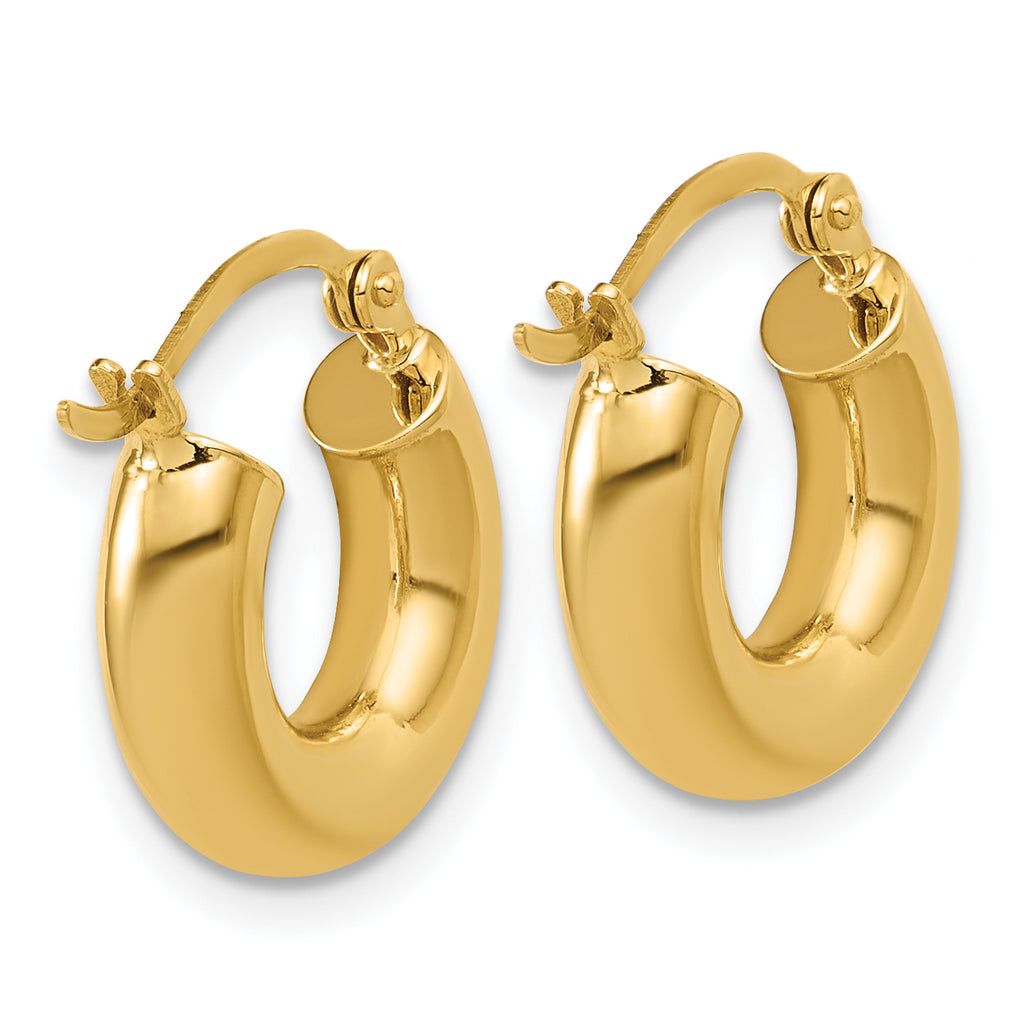 14k Polished 4mm x 15mm Lightweight Tube Earrings