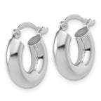 14k White Gold Polished 4mm x 15mm Lightweight Tube Earrings