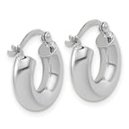 14k White Gold Polished 4mm x 15mm Lightweight Tube Earrings