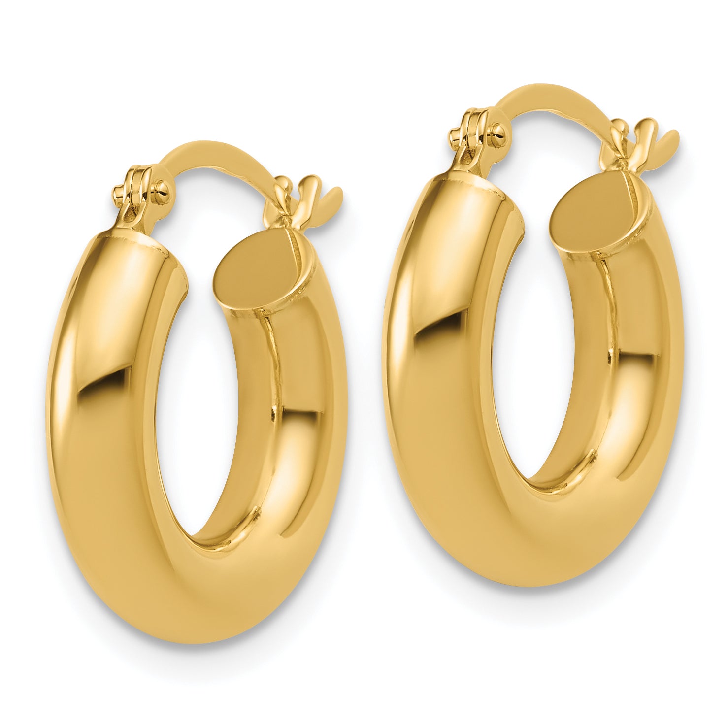 14k Polished 4mm x 17mm Lightweight Tube Earrings Secondary image