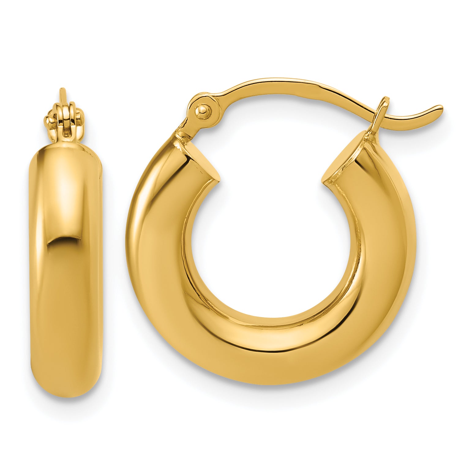 14k Polished 4mm x 17mm Lightweight Tube Earrings Main image