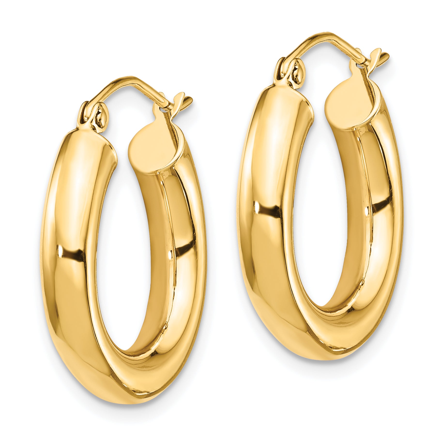 14k Polished 4mm x 20mm Lightweight Tube Earrings Secondary image