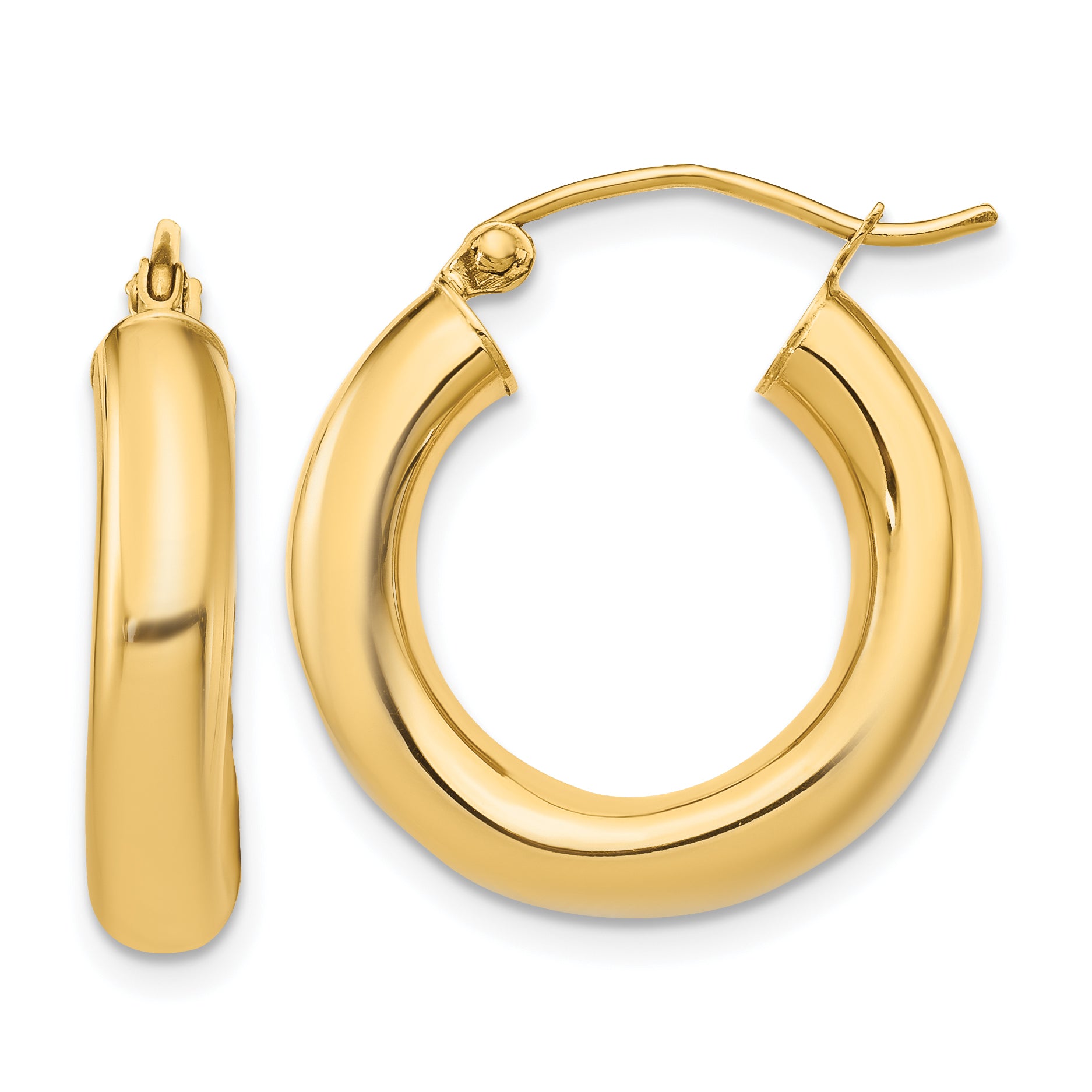 14k Polished 4mm x 20mm Lightweight Tube Earrings Main image