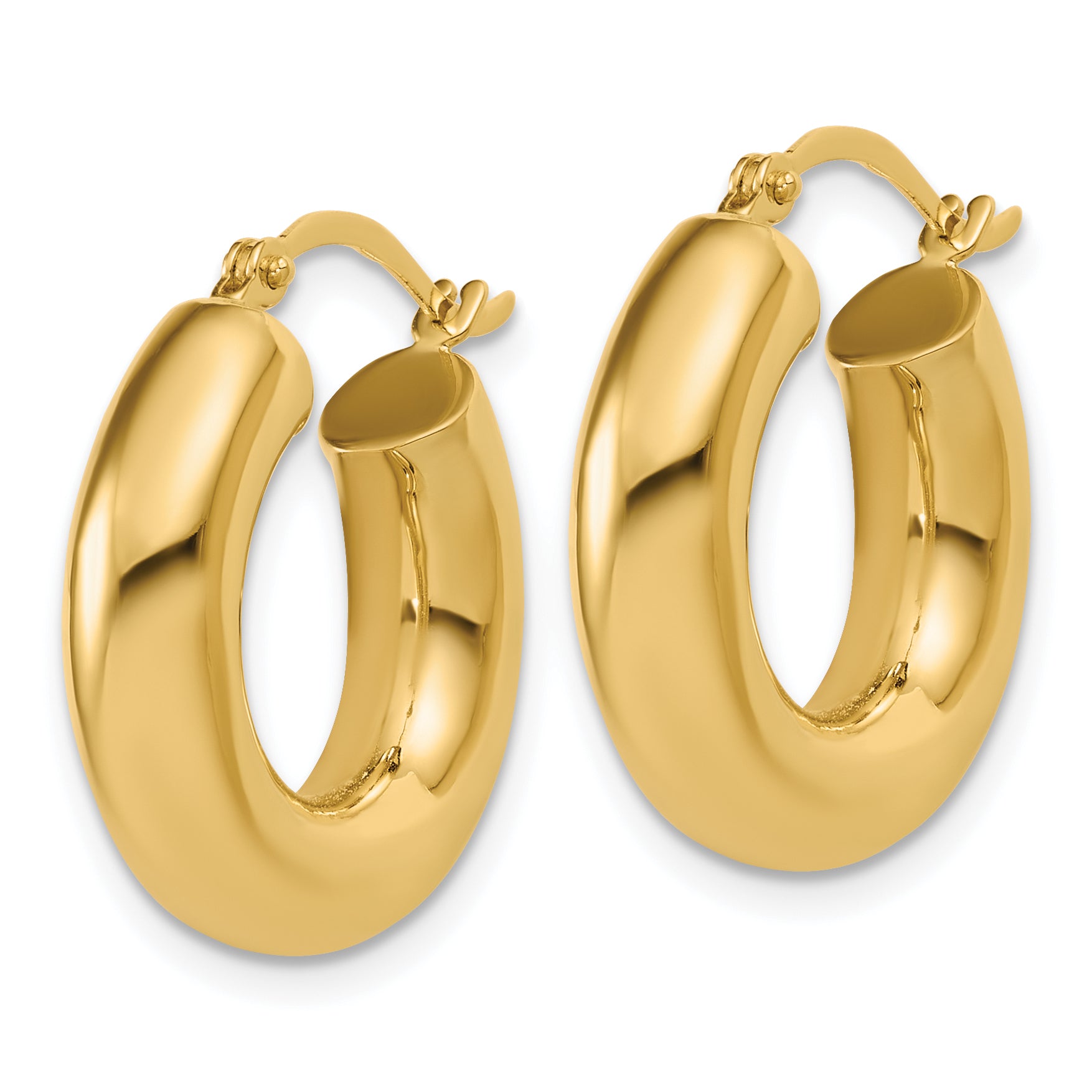 14k Polished 5mm x 20mm Lightweight Hoop Earrings Secondary image