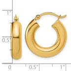 14k Polished 5mm x 20mm Lightweight Hoop Earrings