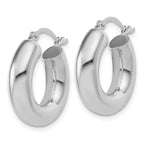 14k White Gold Polished 5mm x 20mm Lightweight Hoop Earrings