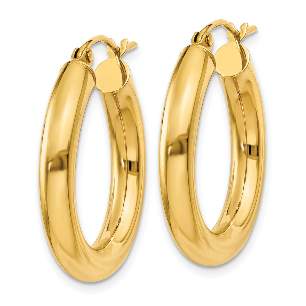 14k Polished 5mm x 25mm Lightweight Hoop Earrings